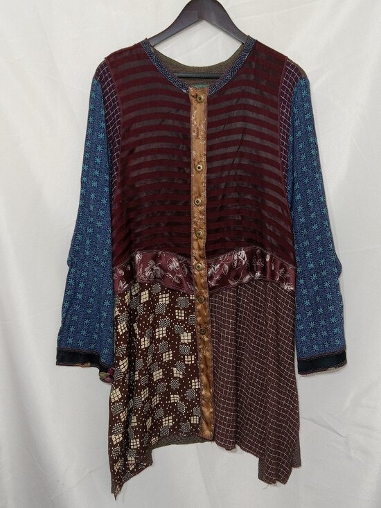 Nothing Matches Dresses & Skirts - Nothing Matches USA Patchwork Boho Tunic Dress XL 2 Lagenlook Artsy Festival